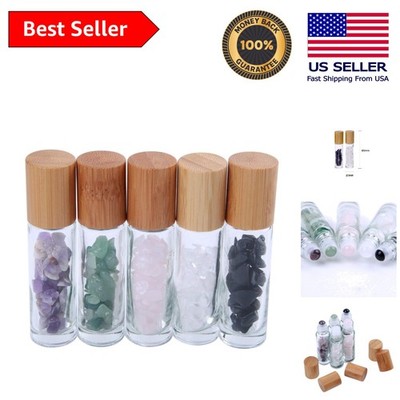 Elegant 10ML Gemstone Roller Bottles - Refillable & Ideal for Essential Oils