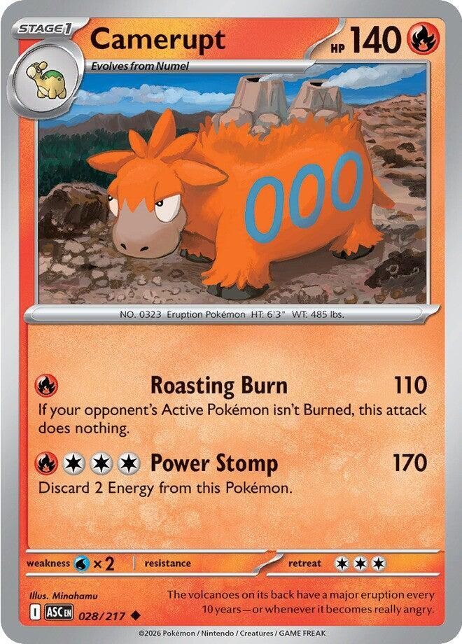 Camerupt 028/217 ME Ascended Heroes Uncommon Pokemon Card
