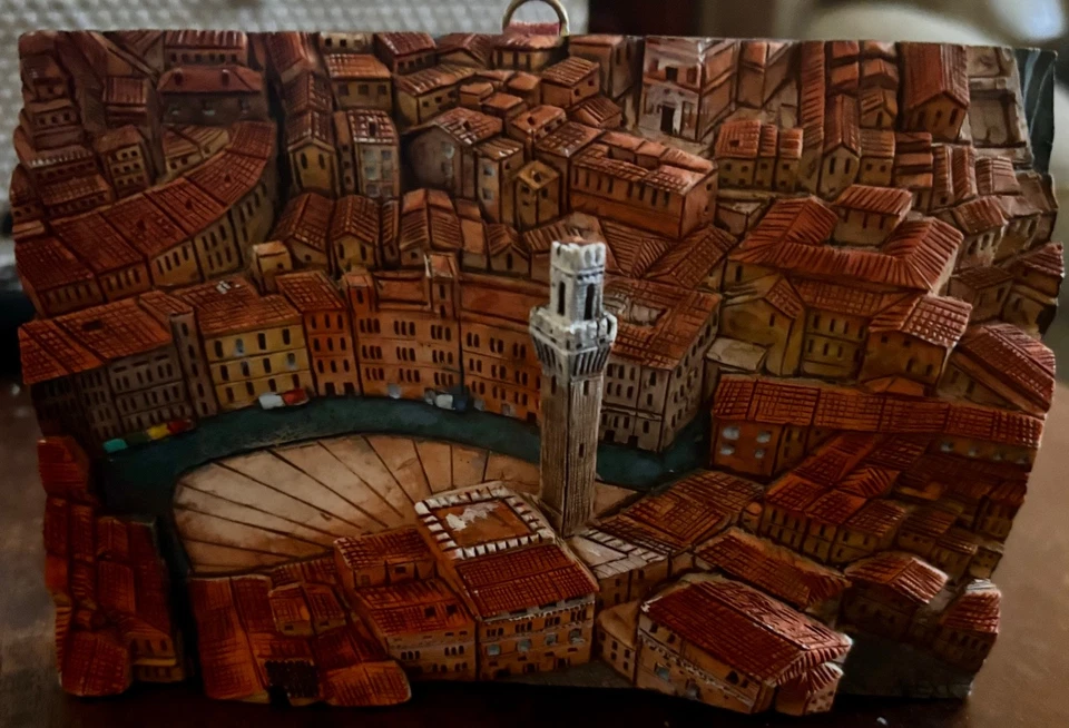 MASTER SCULPTURE FROM ITALY BY "ALEX T” STONE CARVED CITY OF MILANO 6”x4” PLAQUE - Image 2 of 4