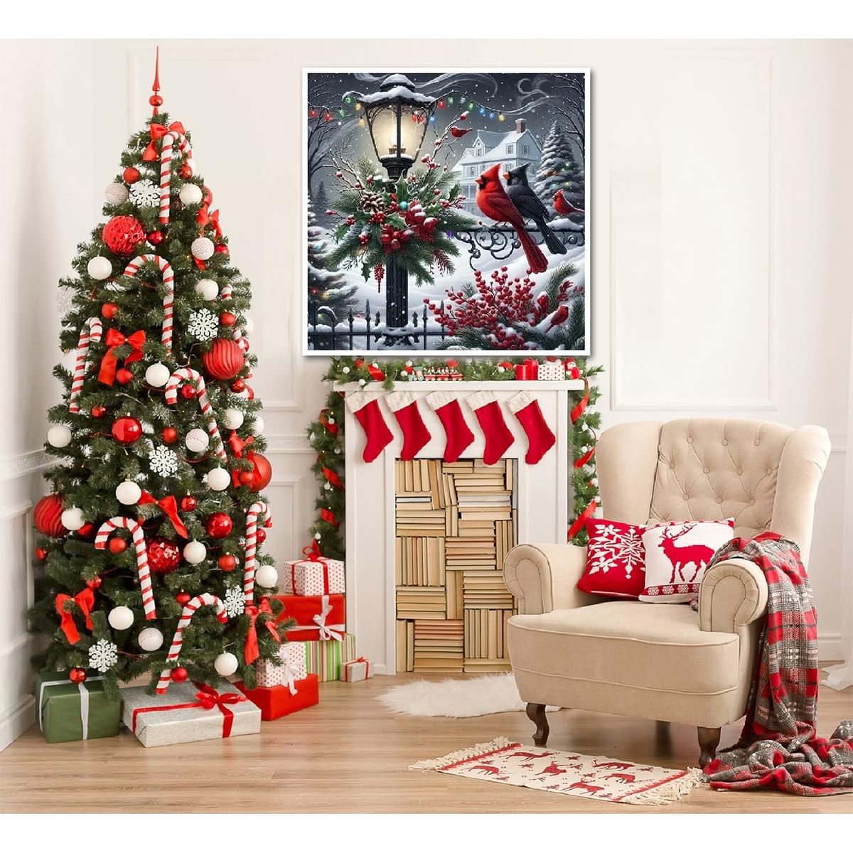 Christmas Diamond Art Kits for Adults - Cardinal Birds Diamond Painting Kits for