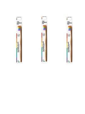 3x Humble Brush Bambuszahnbürste sof - Rainbow weiche vegane Zahnbürste