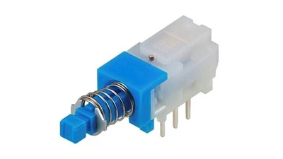 6x ALPS Druckschalter SPUJ19 2polig snap-in 0,1A 30V tastend / rastend - Bild 1 von 3