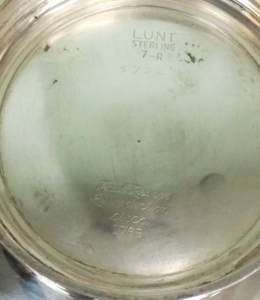 Cuenco de reproducción vintage Lunt 7-R de plata esterlina .925 Paul Revere circa 1768  Foto 3 de 3