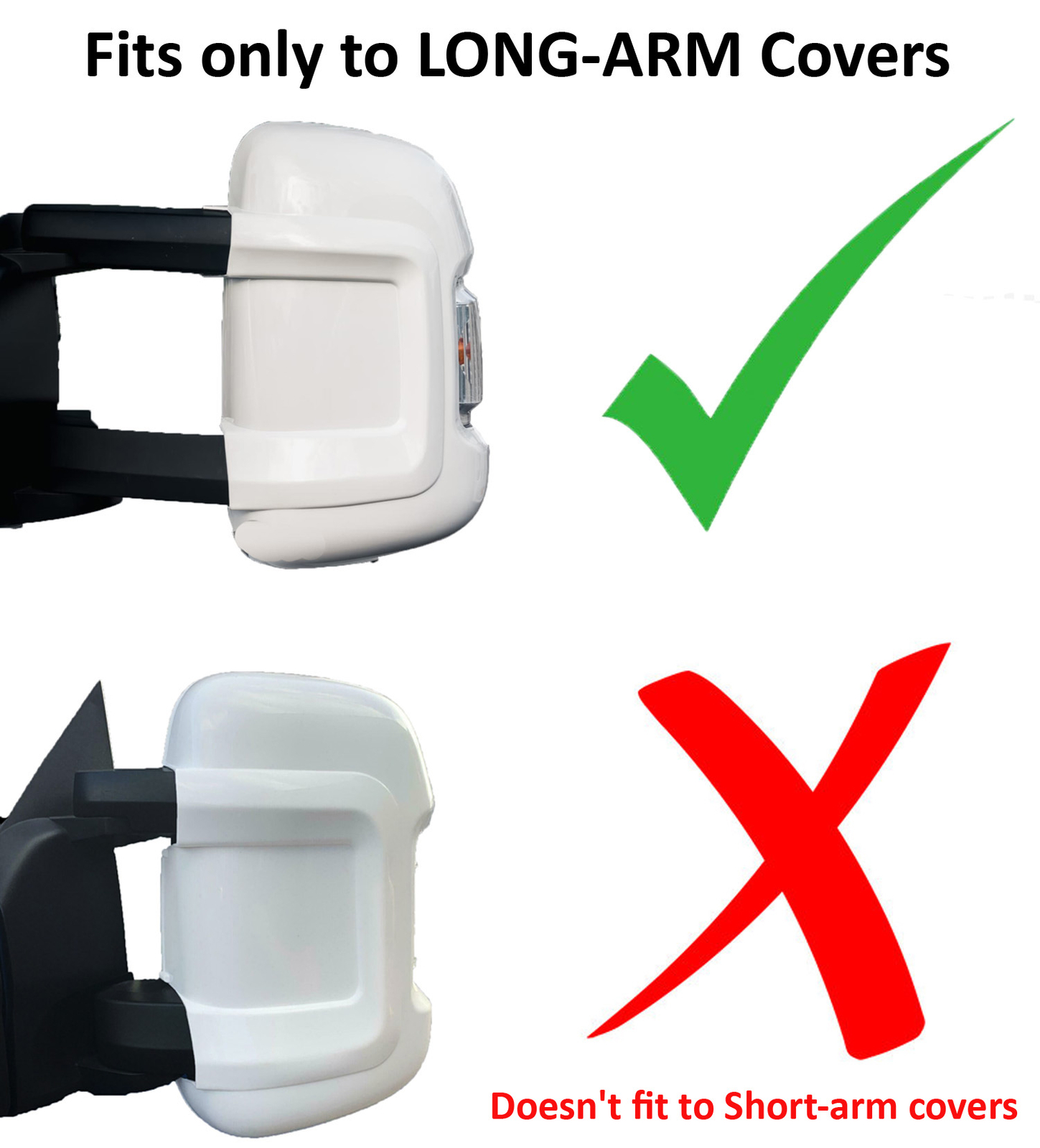 Fits FIAT Ducato 2006 to 2024 Right hand side, Wing Mirror Cover Long Arm