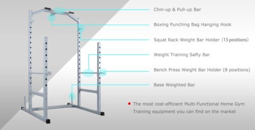 Power Cage Squat Rack + Adjustable Weight Bench - Home Gym Strenth Training - Picture 3 of 10