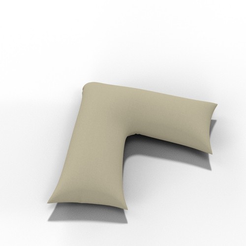V Shaped Pillow with Flannelette Thermal V Pillowcase Back&Neck Support 74x34cm - Picture 12 of 35