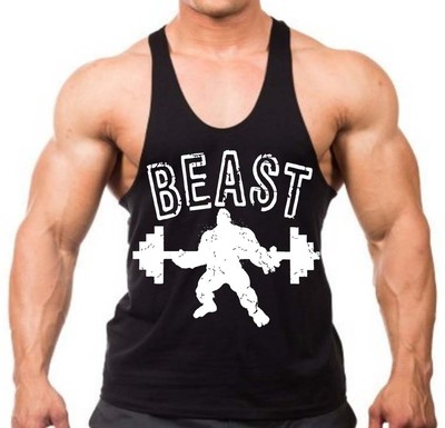 New Beast Dumbbell Stringer Bodybuilding Vest Tank Top Muscle Gym buff ...