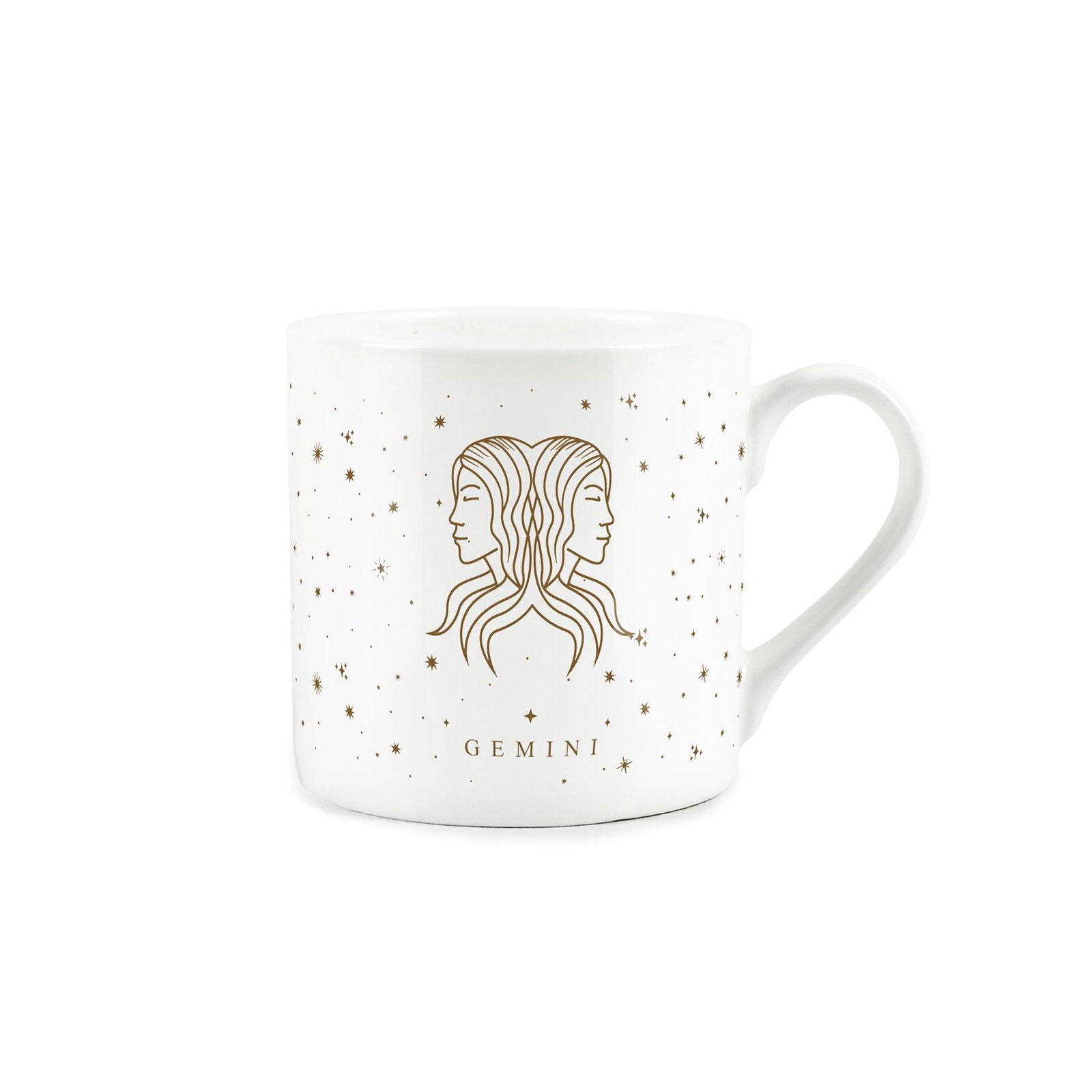 Purely Home Bone China Gold Zodiacs Star Sign Gift Mug - Gemini