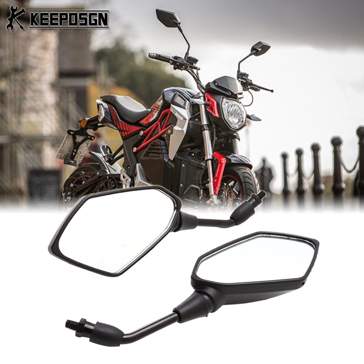 Pair 10MM Motorcycle Side Mirrors Rearview For Lexmoto Cypher 1500 LXR125 LXR380