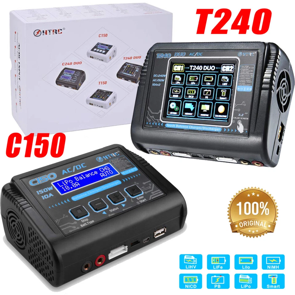 HTRC T240 DUO C150 C6X2 Lipo Battery Balance Ladegerät AC/DC Dual RC Ladegerät~ - Bild 3 von 4