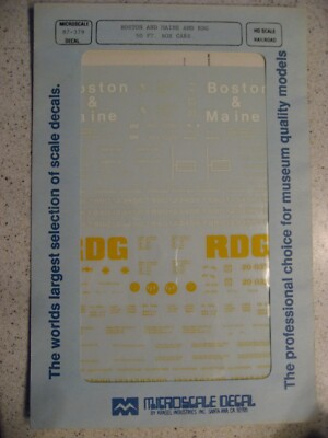 Microscale Decals HO 87-379 Boston and Maine and RDG 50 Ft. Box Cars Decal Sheet