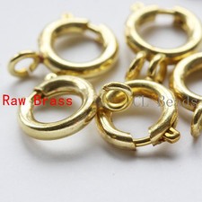 10 Pieces Raw Brass Round Spring Clasp - Spring Clasp 9mm 339C