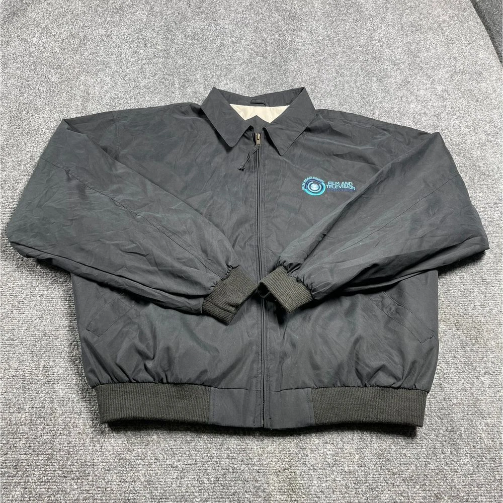 Port Authority Men's Black Full Zip Palm Beach County Windbreaker Jacket Size L