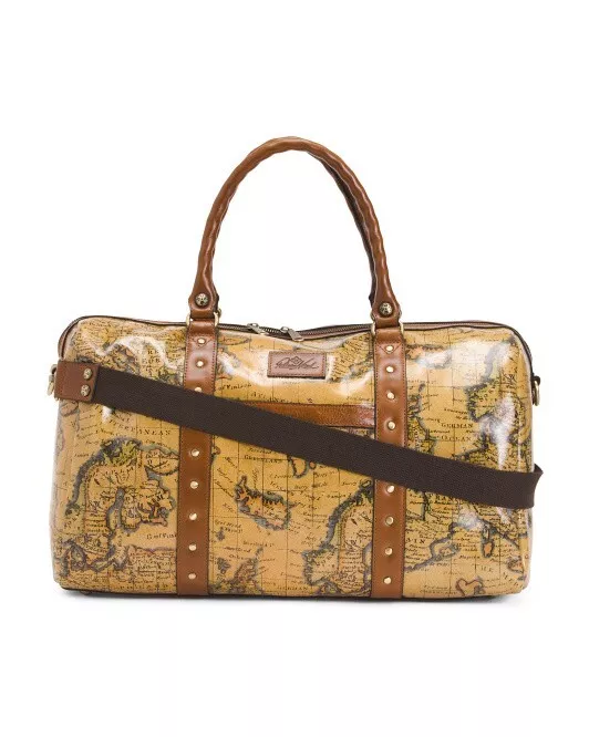 Milano Weekender Duffel Bag - European Map Leather