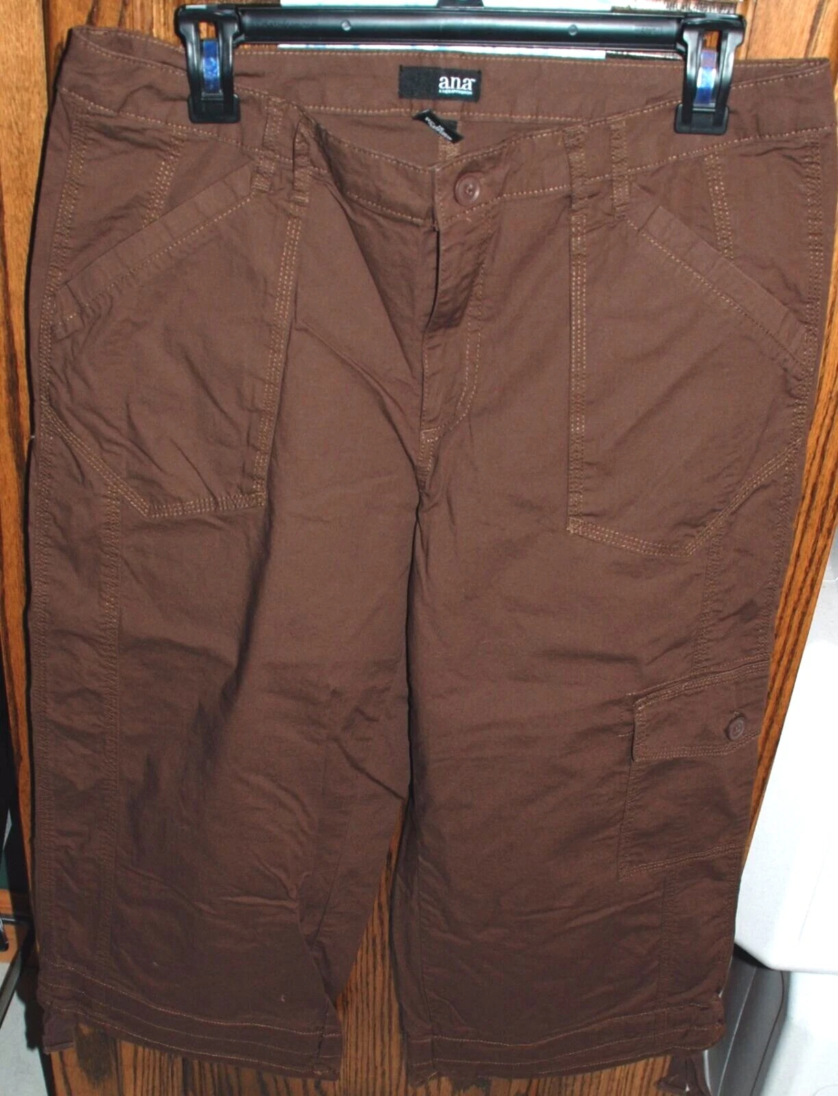 12 NWOT ANA Brown Capris 20" Inseam