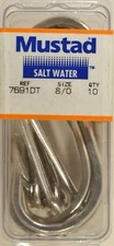 Mustad Big Game 7691DT Size 8/0 Southern and Tuna Hooks-10 Count -Made in Norway
