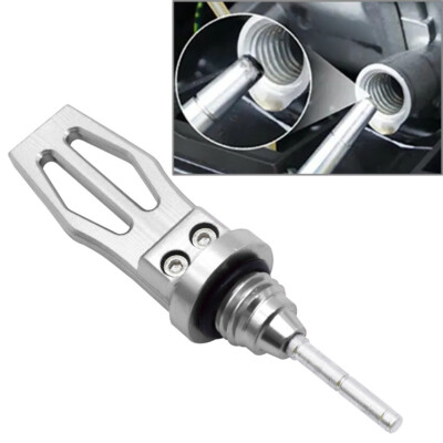 #ad Motorcycle Engine Oil Dipstick Cap Plug CNC Crankcase Oil Level Gauge Silver $10.98