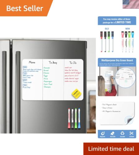 Large Magnetic Whiteboard with Erase Markers for Family Organization - 20 x 13
