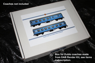 Dublo LMS Coronation Scot Aufbewahrungsbox für Reisebusse x 7. Render Kit vorhanden.