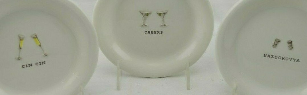Williams Sonoma Cheers Plates with 6 Unique Patterns Set of 6 in