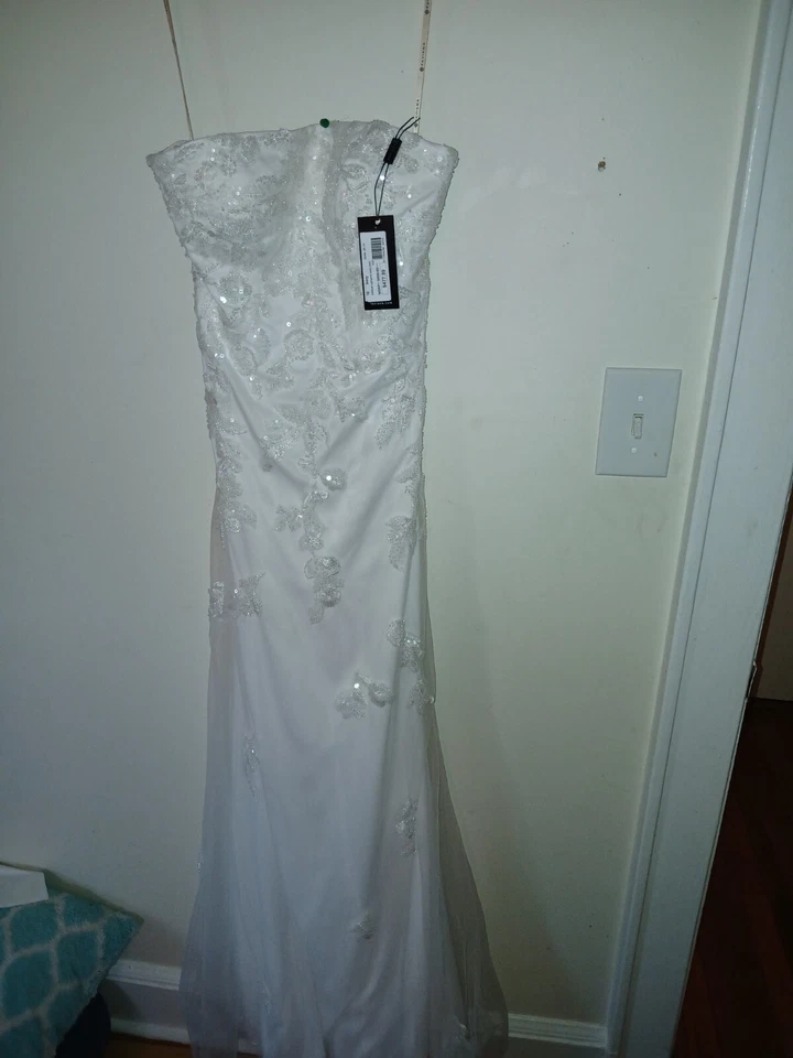 Bridess Strapless White Bridal Gown Wedding Dress Size 10 -12 New With Tag - Image 4 of 4