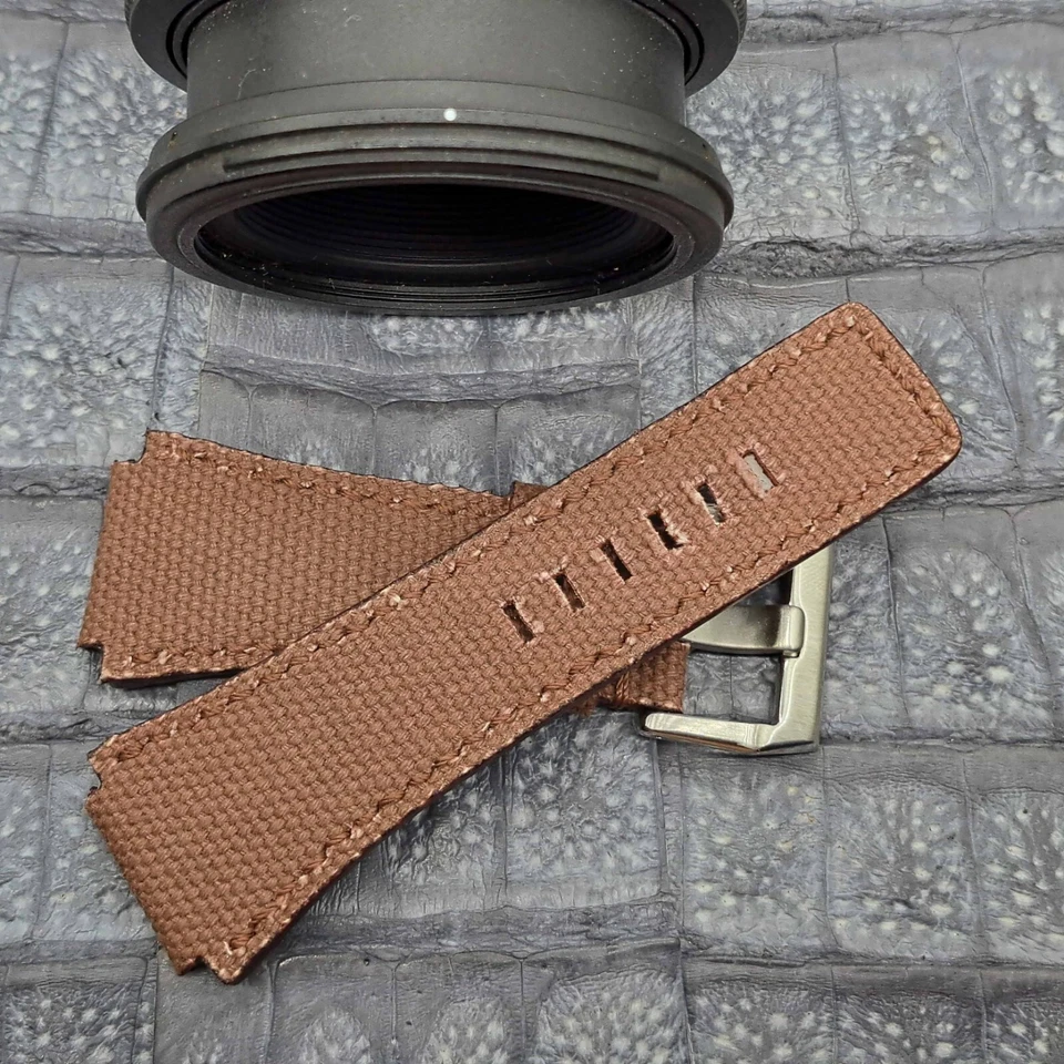 Correa de reloj de lona de 24 mm/24 mm diseño minimalista vintage a medida moda militar Foto 3 de 4