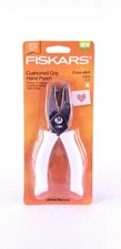 Fiskars Hand Punch Cross Stitch 1/4 inch Cushioned Grip Confetti Tag Hole Crafts