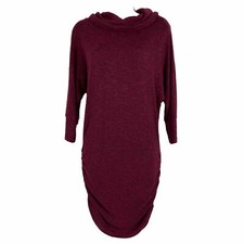 C Sweater Dress Women's Medium Blouson Knit Knee Length Cowl Neck Stretch