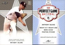 ANTHONY SILVAS 2020 LEAF PERFECT GAME NATIONAL SHOWCASE ROOKIE CARD #203