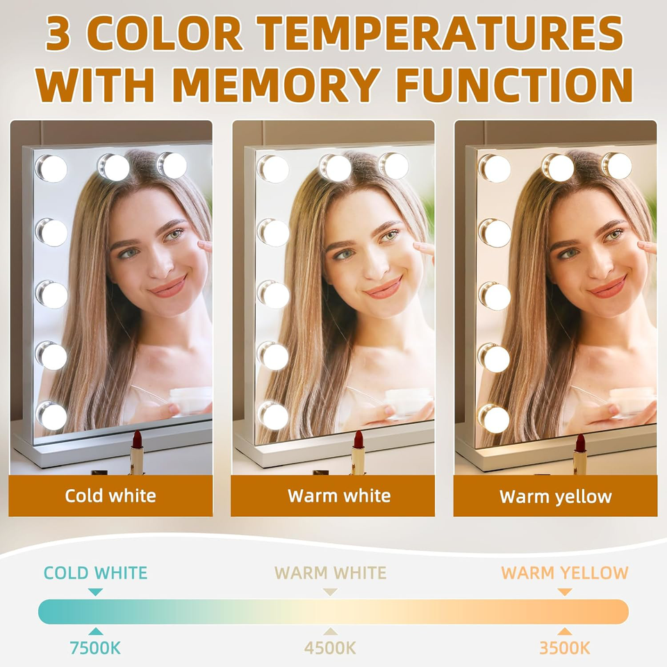 FENCHILIN Vanity Mirror with Lights Hollywood Lighted Makeup Mirror with 14 LED eBay