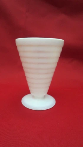 Vintage Milk Glass White Ribbed 4 Oz Desert Ice Cream Cup Unmarked