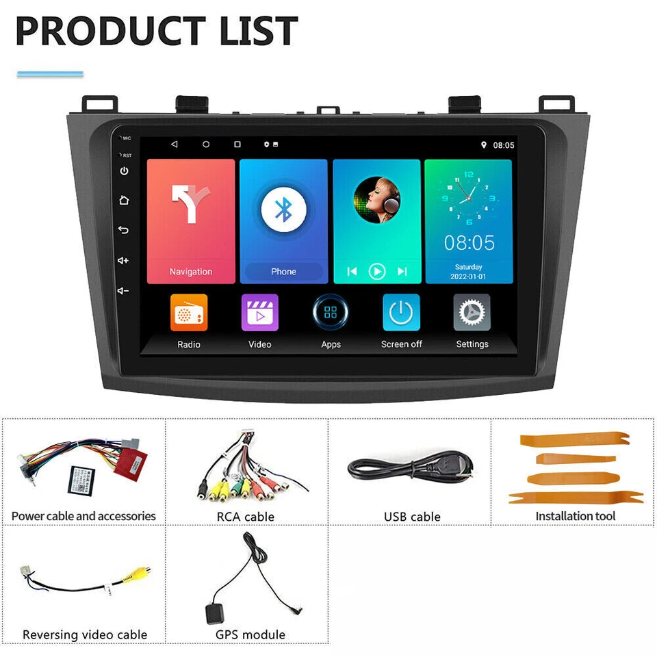 2G+64G Para Mazda 3 2010-2013 Android 13 Carplay Coche GPS Navegación Estéreo Radio WiFi Foto 3 de 4