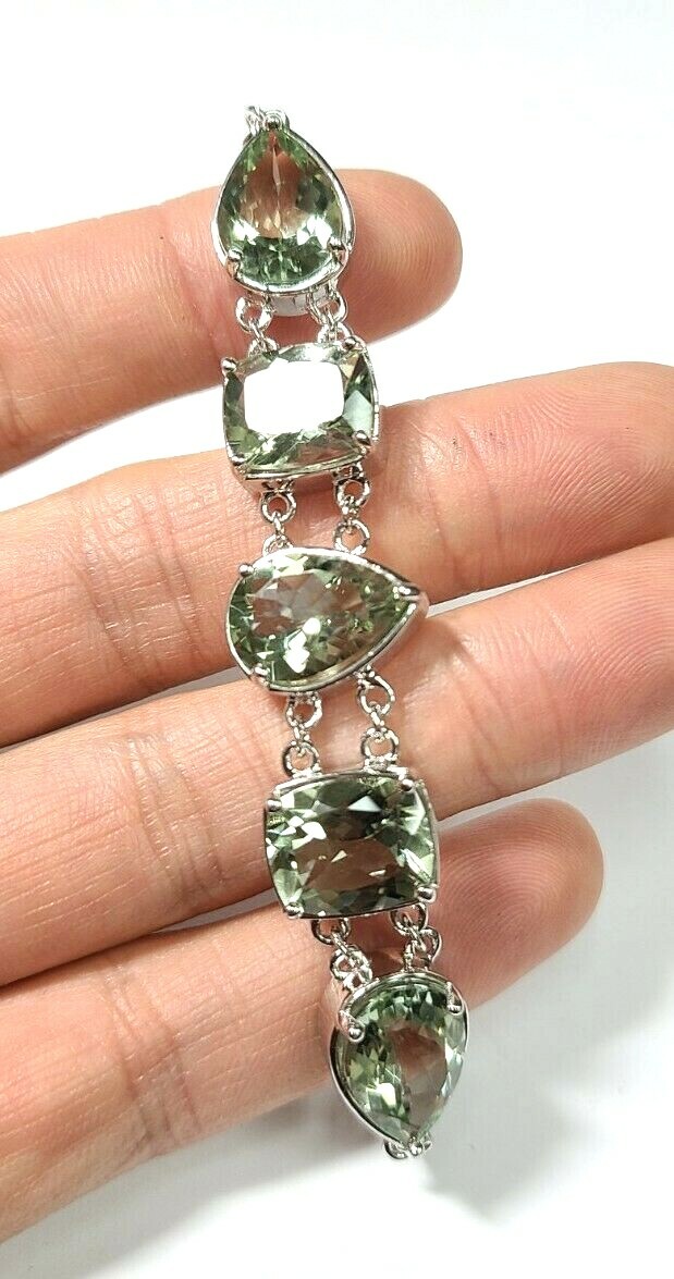 Sterling Silver Large Pear and Rectangular Cut Pr… - image 3