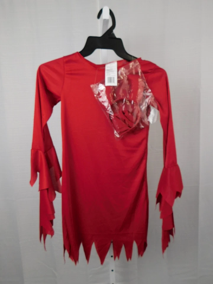 Disfraz de Halloween atrevido diablo niñas vestido cinturón y cuernos - niñas 4-6 pequeño #7567 Foto 2 de 4