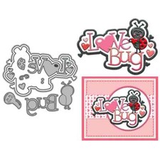 Valentines Love Bug Phrase Ladybug Metal Cutting Dies Scrapbook Card Craft