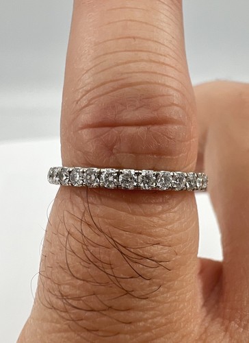 Designer 14K White Gold .50ct Approx Diamond Stacking Wedding Eternity Band Ring - Picture 7 of 7