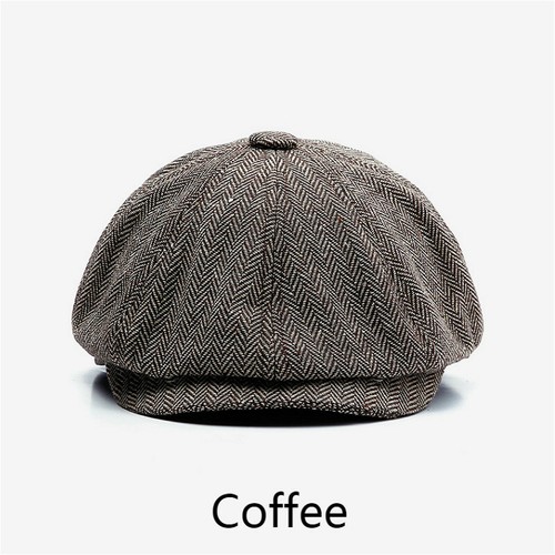 Cappello Piatto Peaky Newsboy Spina Di Pesce Tweed Lana - Foto 9