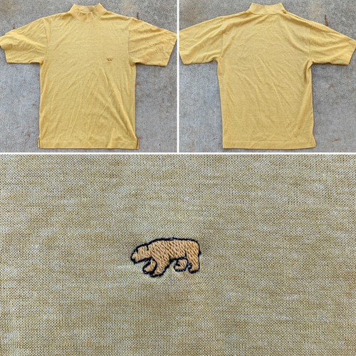Vintage High Neck T-Shirt Polar Bear Logo WPL 5127 Mock Neck Single Stitch M - Picture 5 of 12
