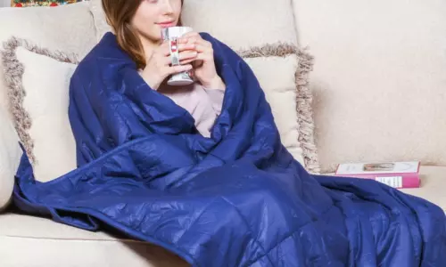 Cotton Weighted Queen Blanket - Navy Blue 15 / 20 lb Weighted 60" X 80" Blanket