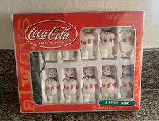 Vintage Coca-Cola Polar Bears String Light Always Christmas Read Description