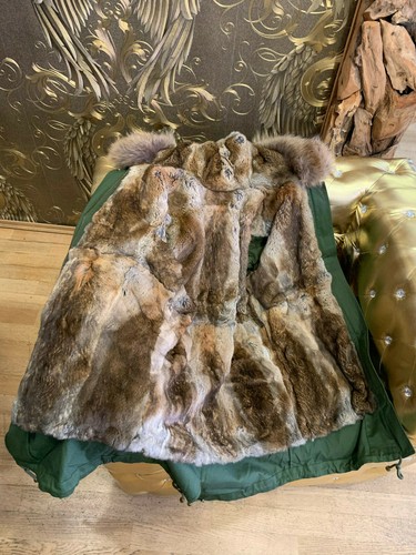PARKA PELZ GEFÜTTERT DAMEN PELZ MANTEL PELZ PARKER GRÜN PELZ KAPUZE FUR PARKA - Bild 10 von 11