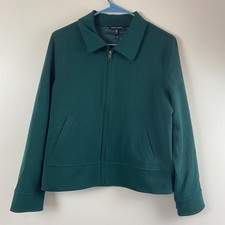 Universal Standard Full Zip Tailored Bomber Jacket Emerald Green 3xs (us 2/4)