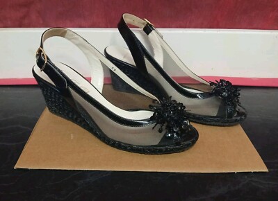 Made in ITALY La Badia Firenze Womens Shoes 39 Wedge Heels Metallic Sequence