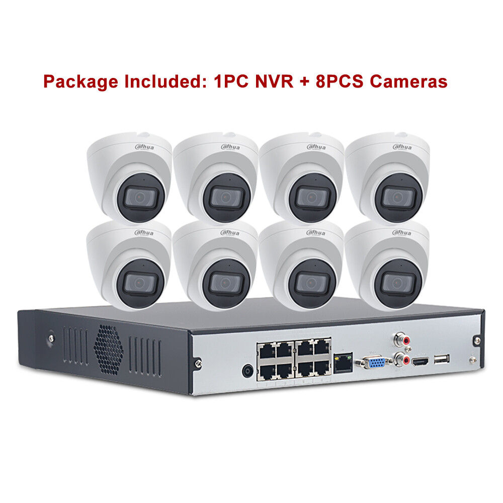 Dahua CCTV Security System 8CH POE NVR 4K 8MP Starlight Mic IPC-HDW2831T-AS-S2