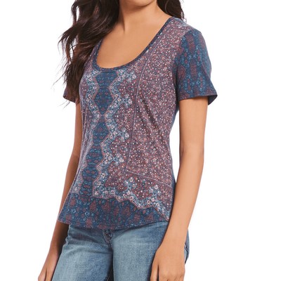 Lucky Brand Allover Floral Printed T 