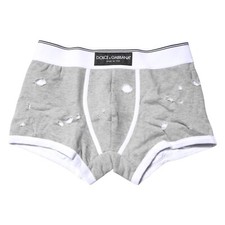 Boxer regular DOLCE & GABBANA intimo grigio cotone elasticizzato IT4 / US S 2...