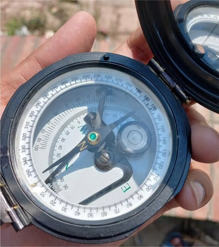Brunton Pocket Transit Compass w/ Leather Pouch Geology Surveying Compass - Picture 2 of 7