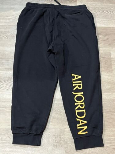 Pantaloni da jogger Jumpman Air Jordan neri e oro da uomo grandi ottime condizioni - Foto 1 di 7