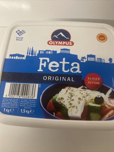 Authentic Greek Feta Cheese 1kg Drained Weight V Sheep & Goat Milk P.D.O