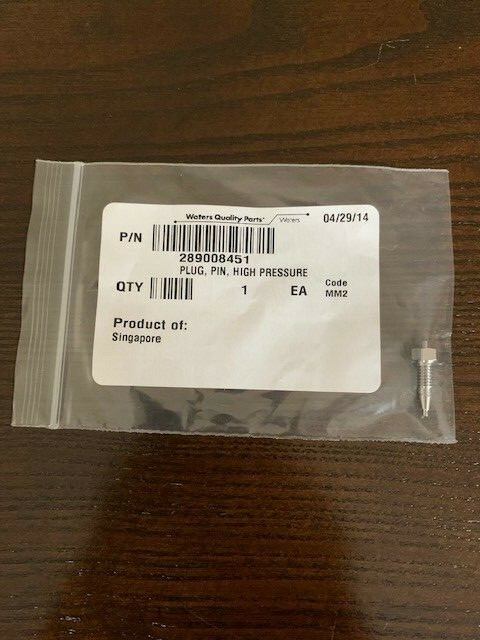 WATERS UPLC HIGH PRESSURE PLUG, PIN, P/N 289008451, NEW IN FACTORY BAG ...